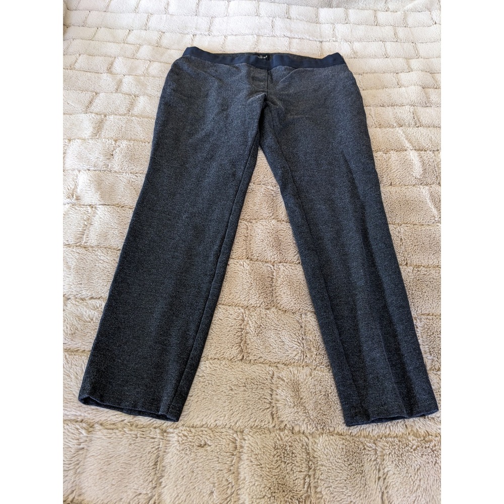 WHBM The Legging Grey Heathered Side Zip Ponte Knit Pants Size 10